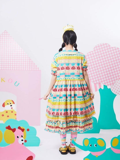 Showa Girl Original Print Cake Dress 【s0000002882】