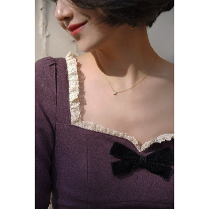 Purple navy lady classical dress