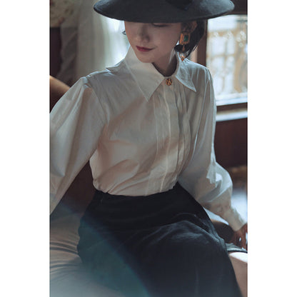 Lady White Classical Blouse