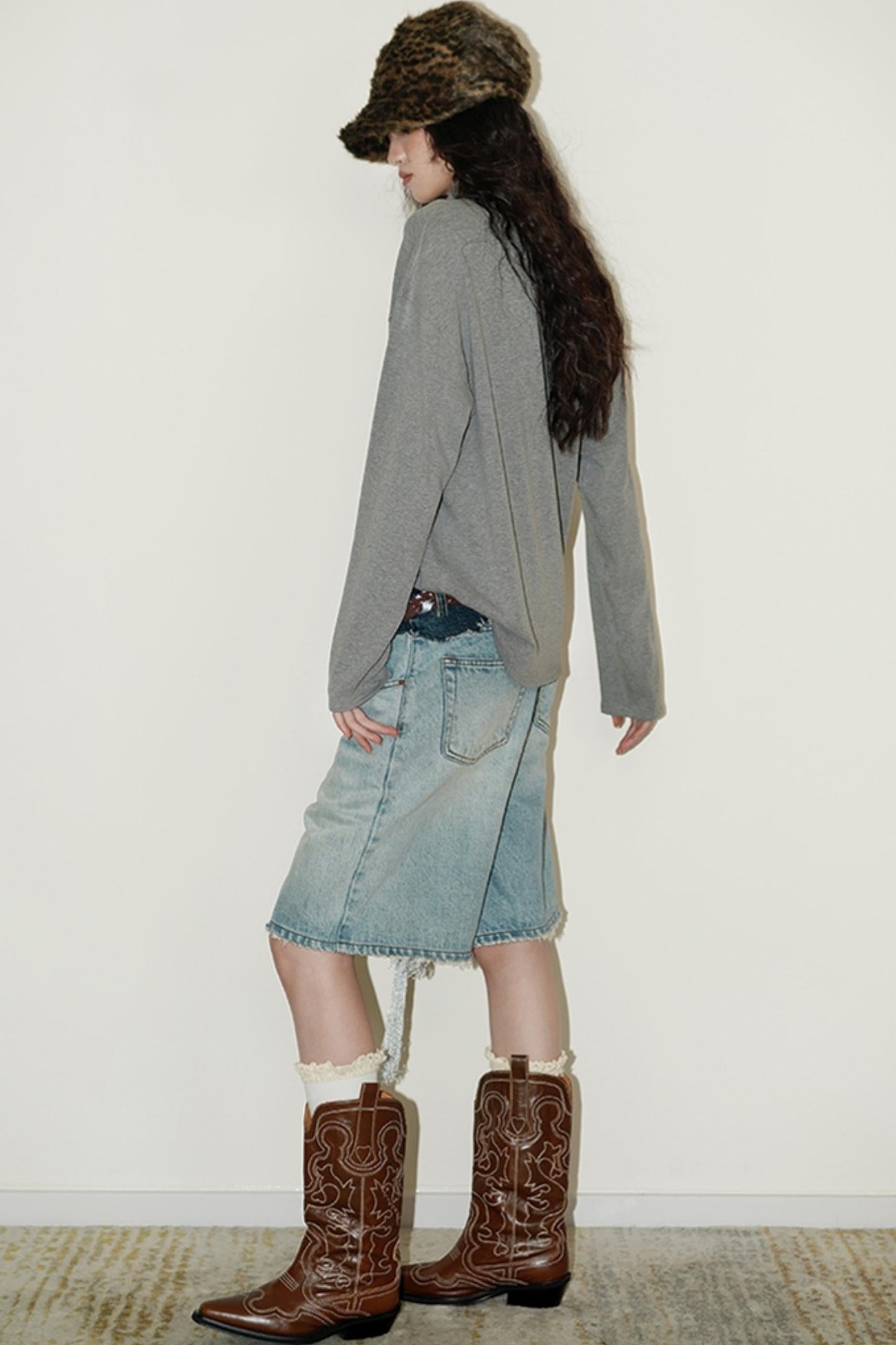 Casual Puppy Design Crewneck Top