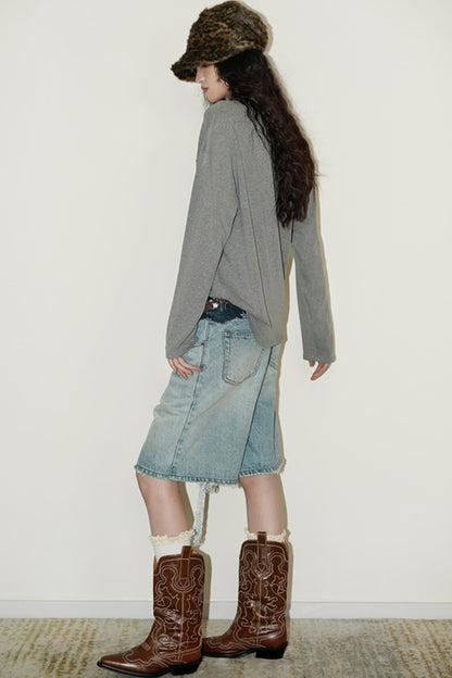 Casual Puppy Design Crewneck Top