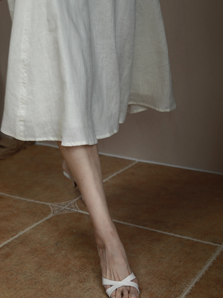 classical linen skirt