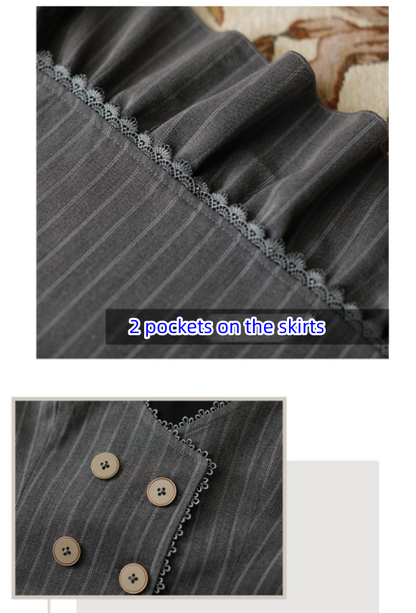 Forest Wardrobe - North of the Forest - Classic Lolita Striped Vest Skirt Set