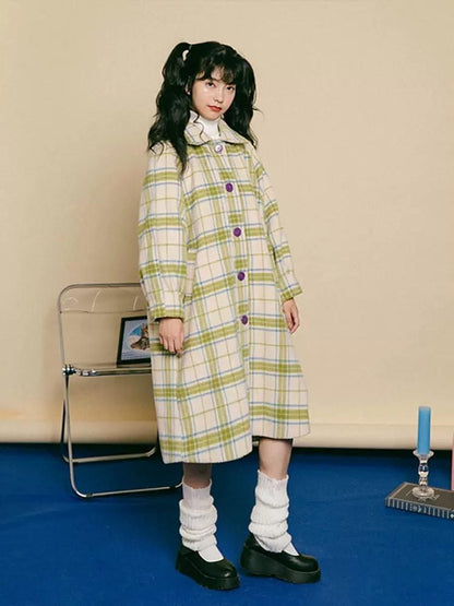 Long Sandwich Warm Tweed Coat【s0000006236】