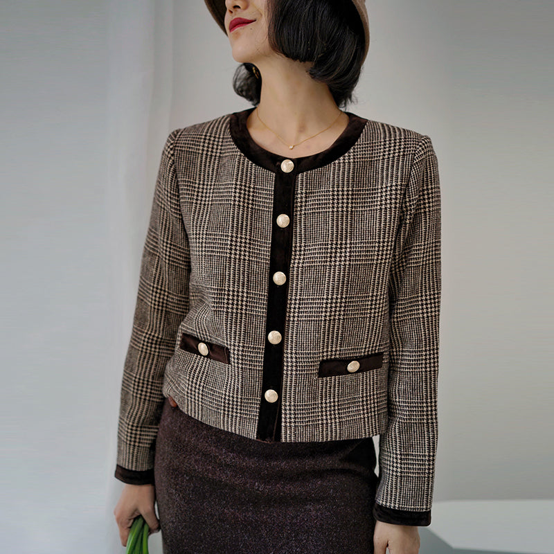 Lady's houndstooth retro jacket