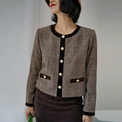 Lady's houndstooth retro jacket