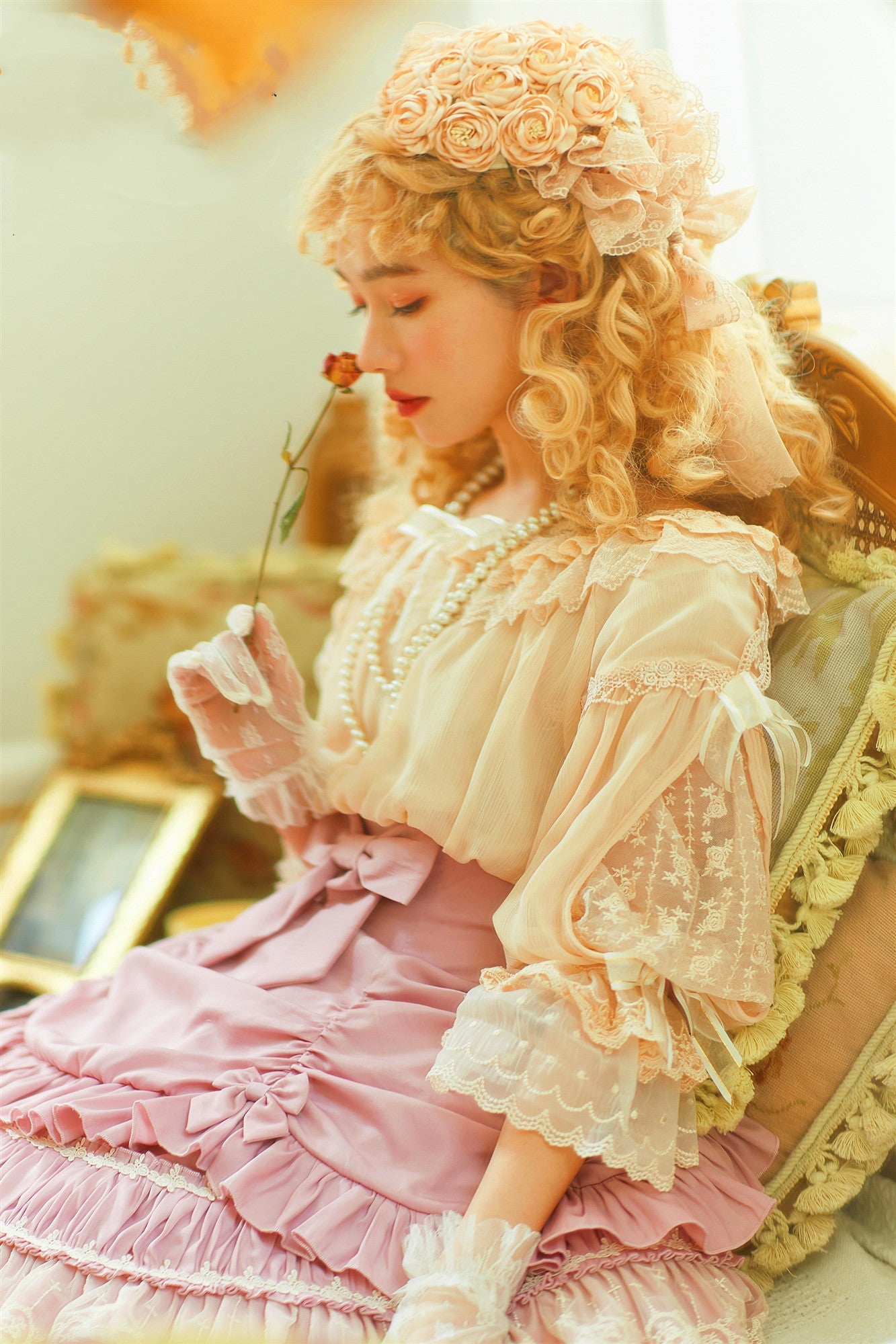 Boguta - Heidi Series - Classic Lace Puff Sleeves Blouse