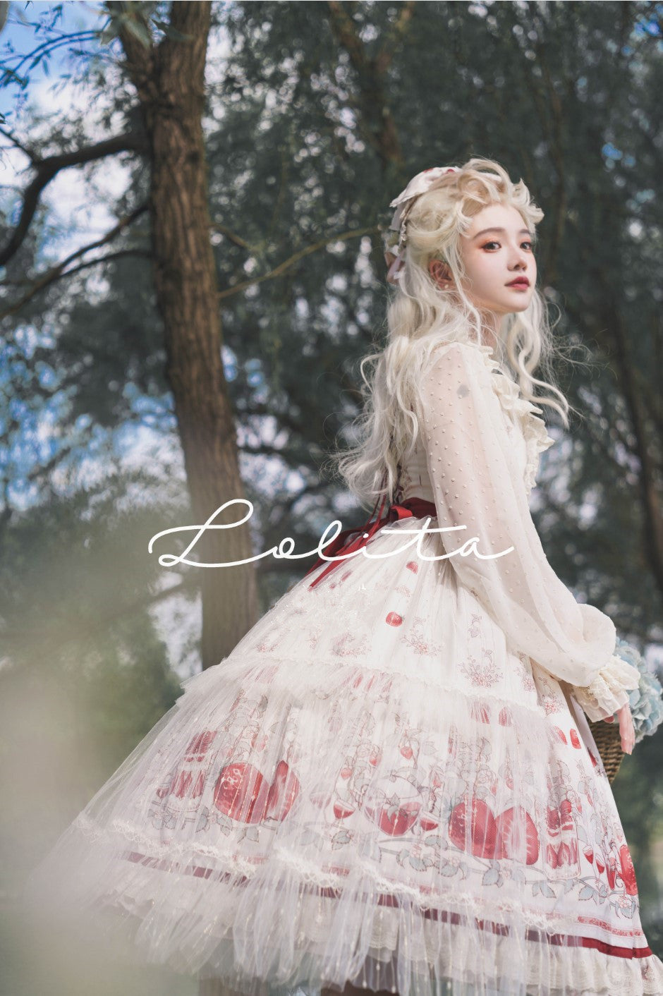 Bodhi Lolita - Strawberry Fruit Tea - Chiffon Long Sleeve Sweet Lolita Blouse