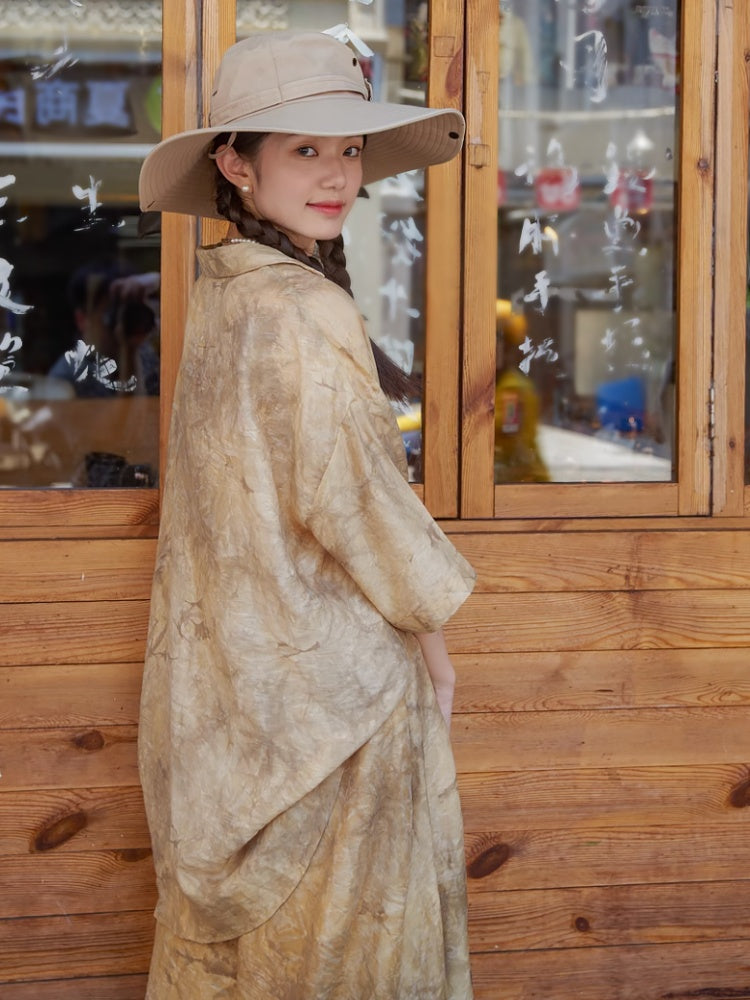 Jacquard Retro Chinese Style Loose Shirt & Pants Skirt Set Up【s0000002978】