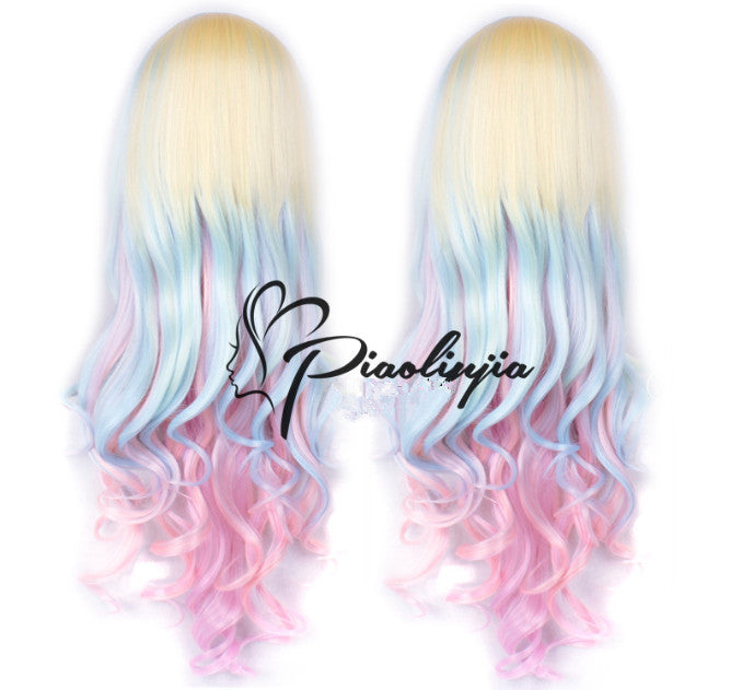 Piaoliujia - Japanese Gradient Rainbow Color Lolita Wig