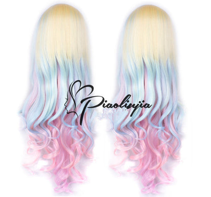 Piaoliujia - Japanese Gradient Rainbow Color Lolita Wig