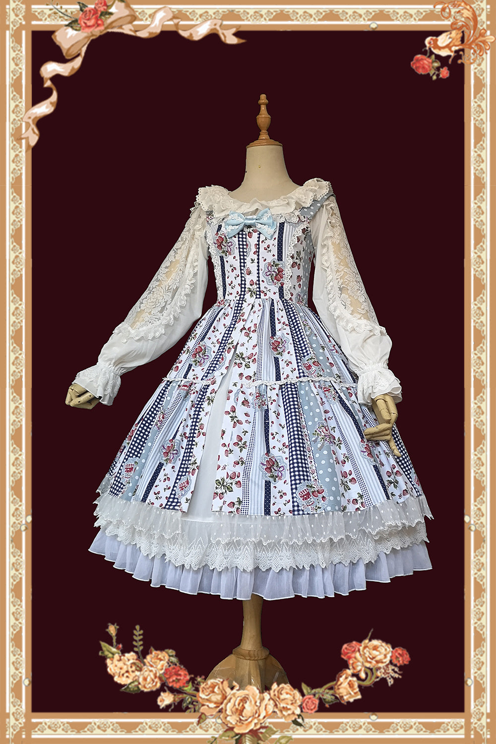 Infanta - Strawberry Plaid - Sweet Lolita JSK Dress
