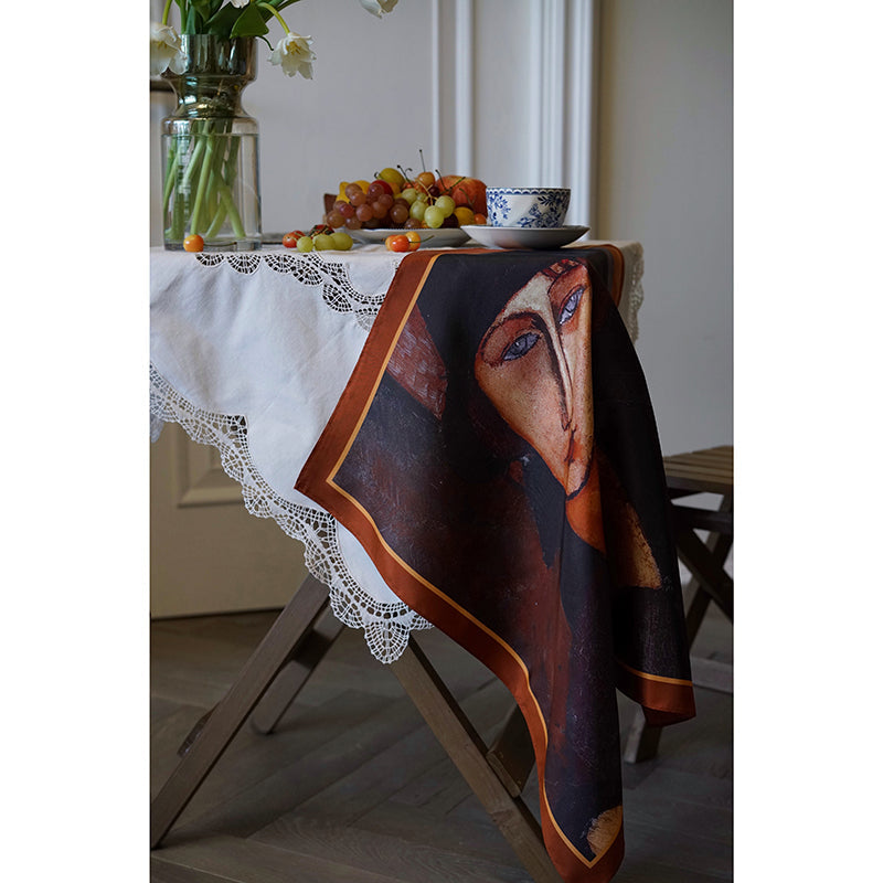 oil painting silk scarf