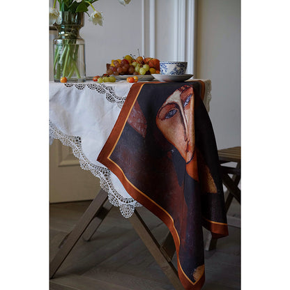 oil painting silk scarf