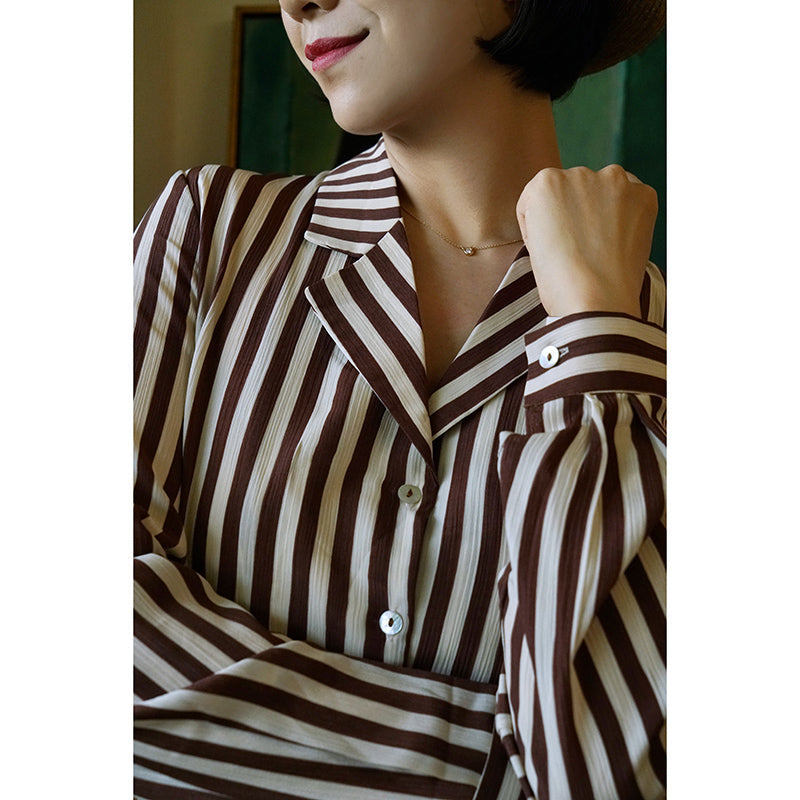 western classic striped blouse