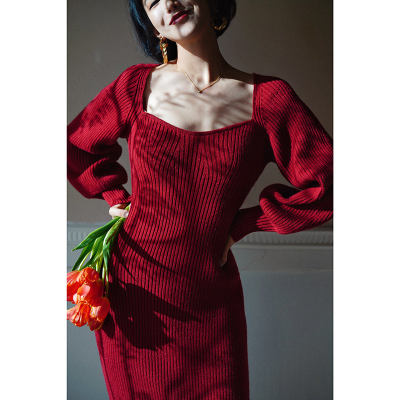 Crimson Lady Knit Dress