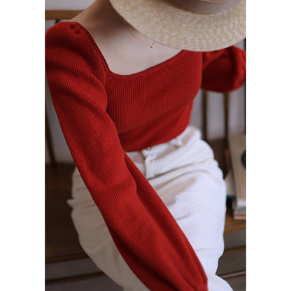 Crimson Lady Bishop Sleeve Knit