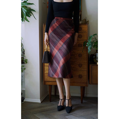 British plaid elegant skirt