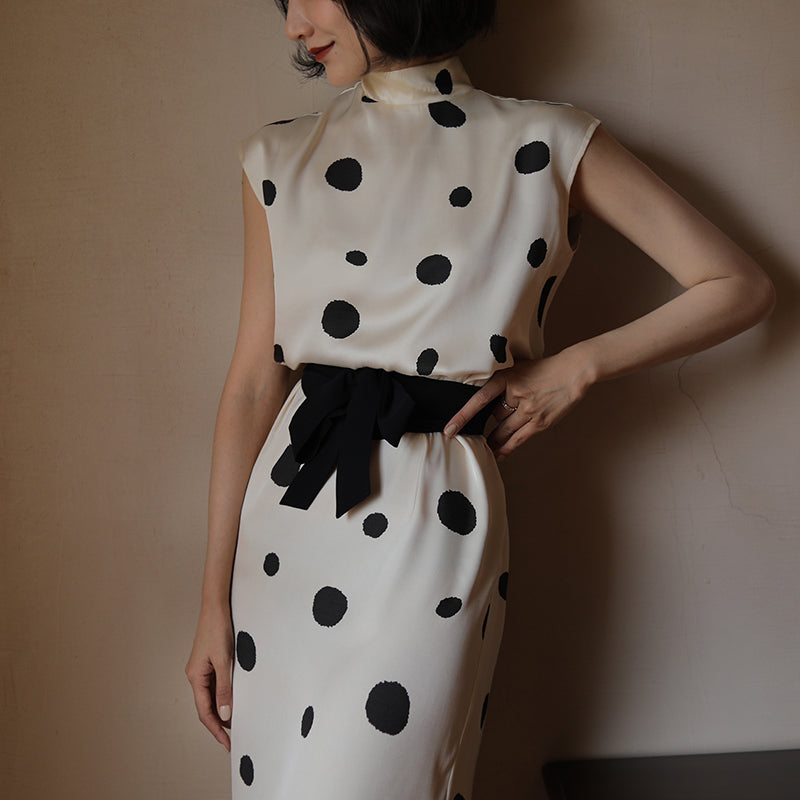 Countess Polka Dot Ecru Dress