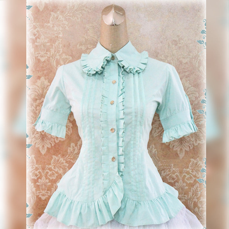 Strawberry Witch - Multicolors Short Sleeve Cotton Lolita Blouse