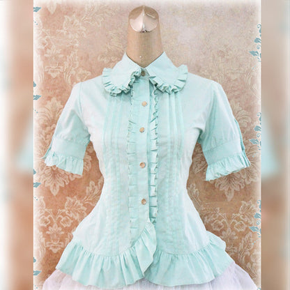 Strawberry Witch - Multicolors Short Sleeve Cotton Lolita Blouse