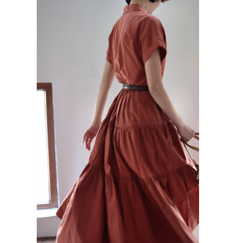 Red copper lady vintage dress