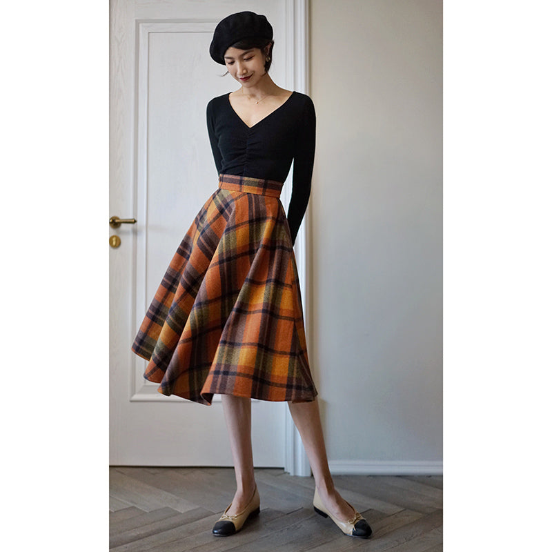 Modern vintage plaid skirt