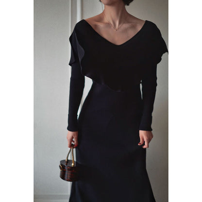 Lady's frill knit dress