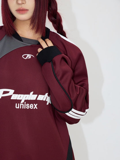 Football Contrast Color Splicing Embroidery Sweat【s0000004197】