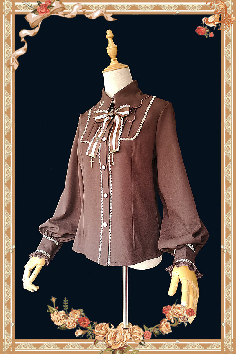 Infanta - Elegant Lolita Embroidery Lapel Blouse