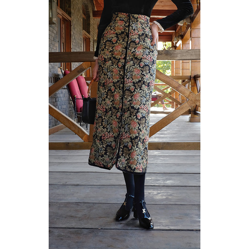 Bouquet of flowers jacquard skirt