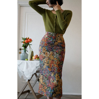 oil painting pencil skirt