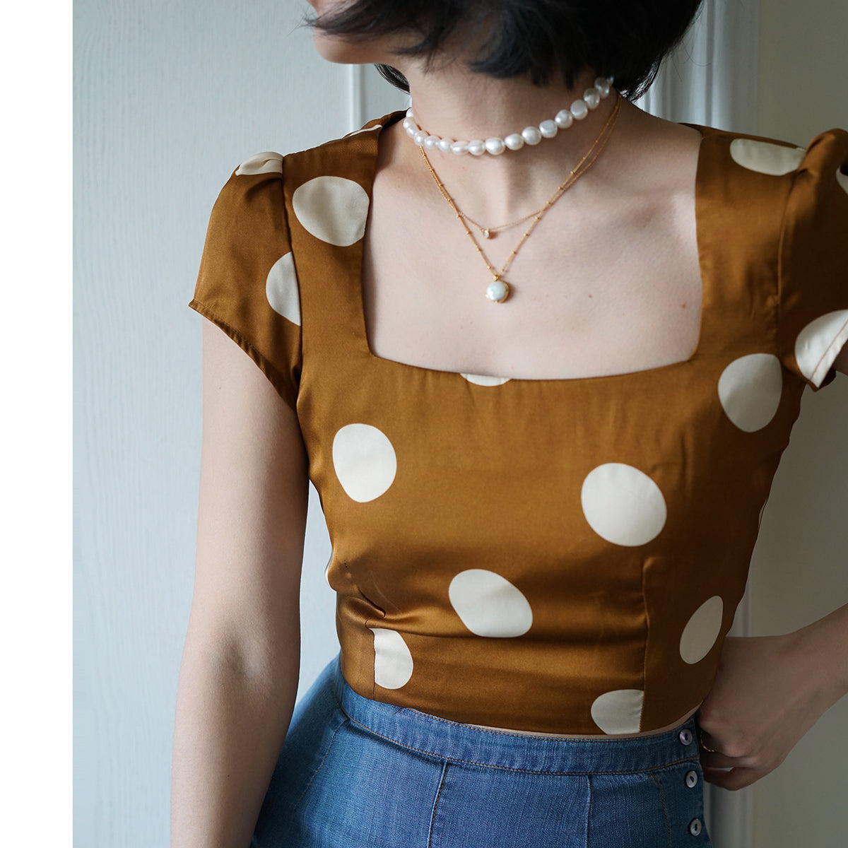 Duchess polka dot vintage blouse