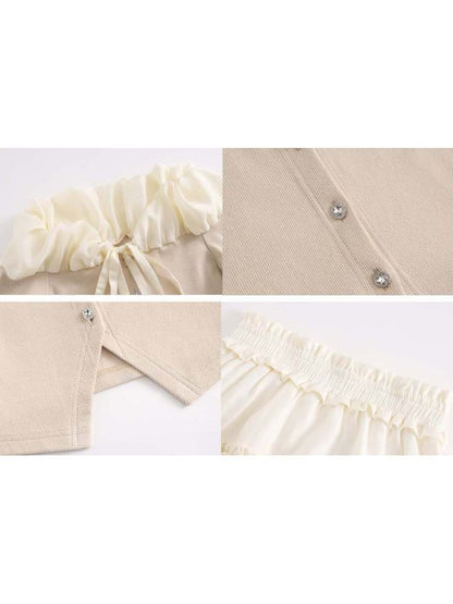 Lace Off Shoulder Knit Tops & Tutu Mini Skirts【s0000007365】