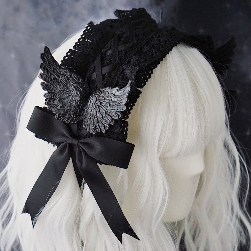 Strange Sugar - Black Wings Halloween Goth Lolita Hairband