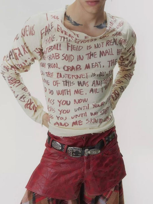 Letter Printed T-Shirt Tops【s0000006677】