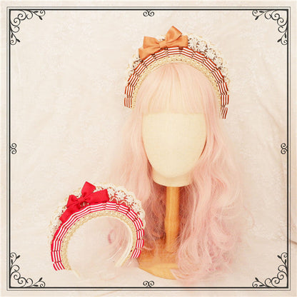 Foxcherry-Sweet Lolita Striped Maid Headdress Multicolors