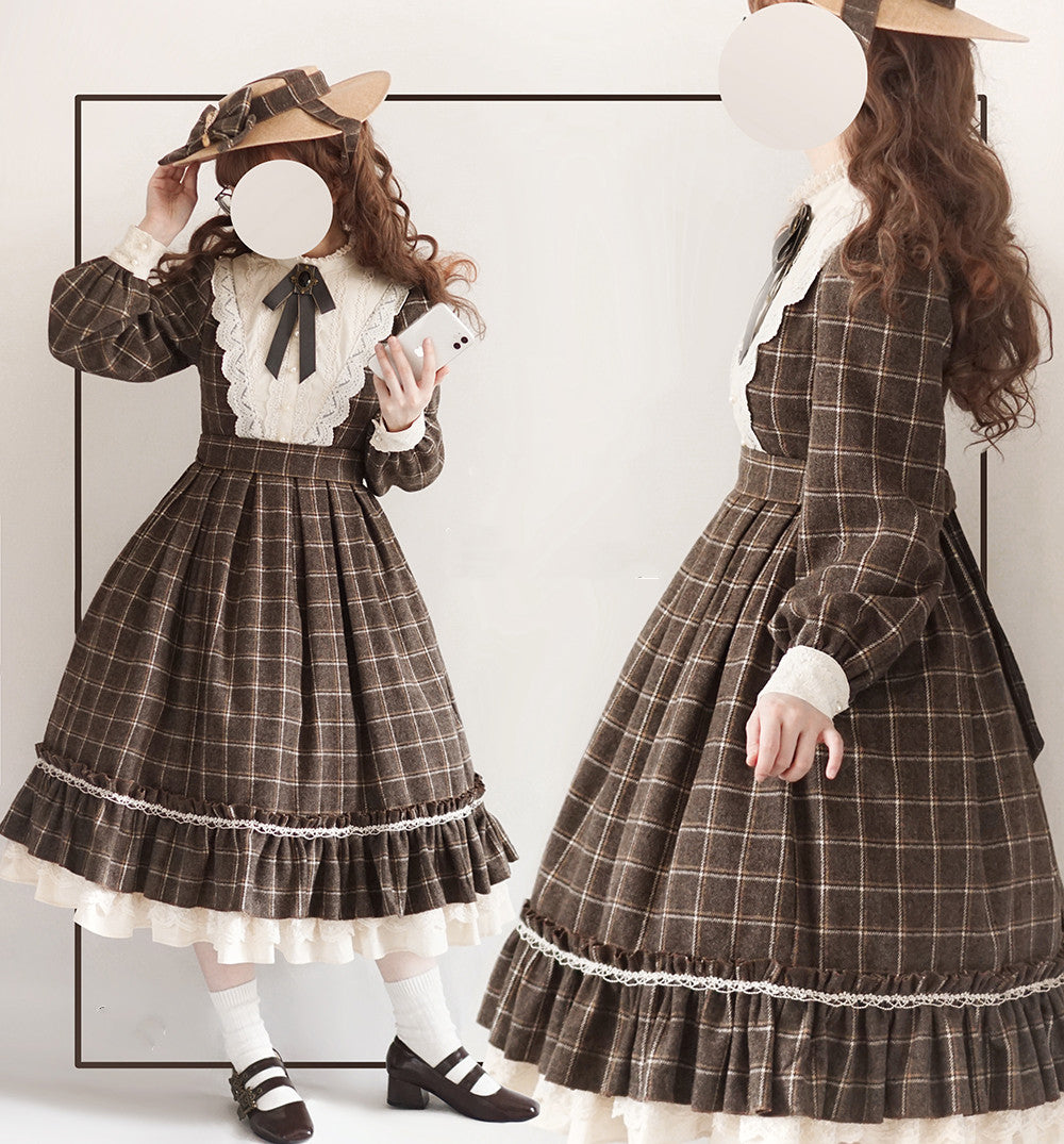 Miss Point - Rose Silhouette 3.0 - Plaid Vintage Classic Lolita OP