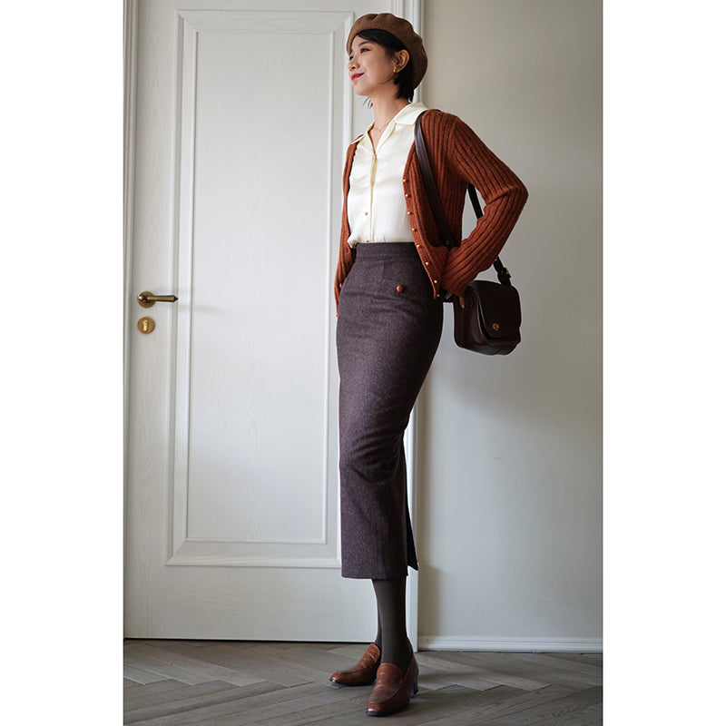 Western lady wool tube skirt