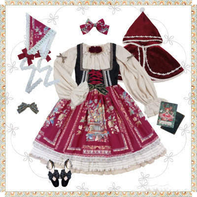 Miss Point - Praise of Abundance - Bavarian Velvet Lolita Jumper Dress