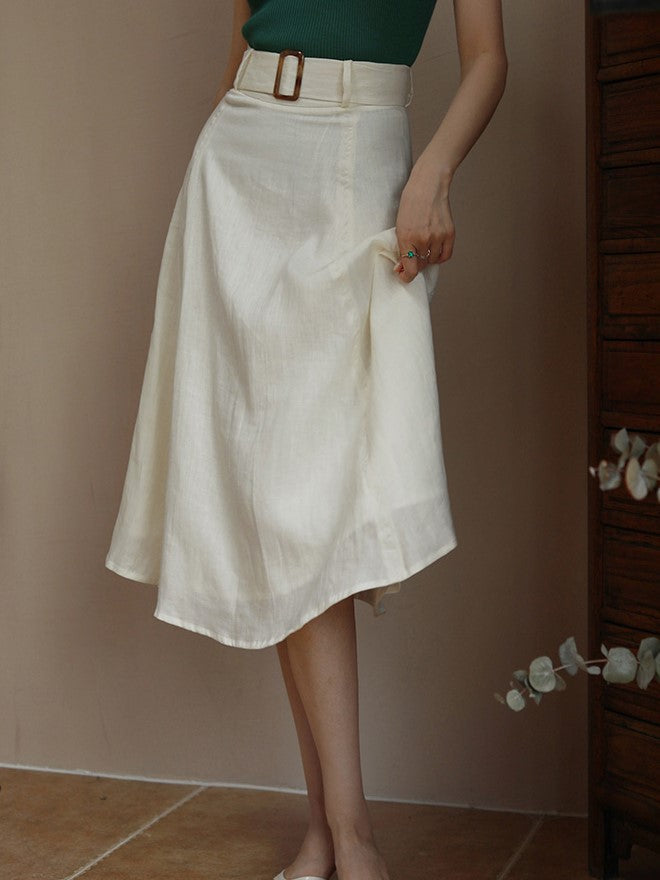 classical linen skirt