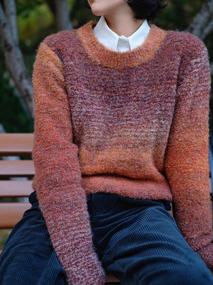 color gradation knit sweater