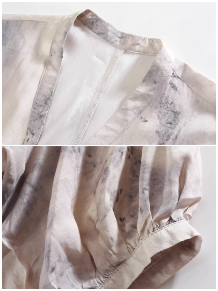 Chinese Style Art Printed Fishtail Swing Long Dress【s0000002981】