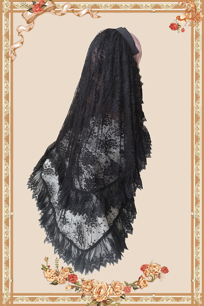 Infanta - Gothic Lolita Vail Double-layer Lace Headdress