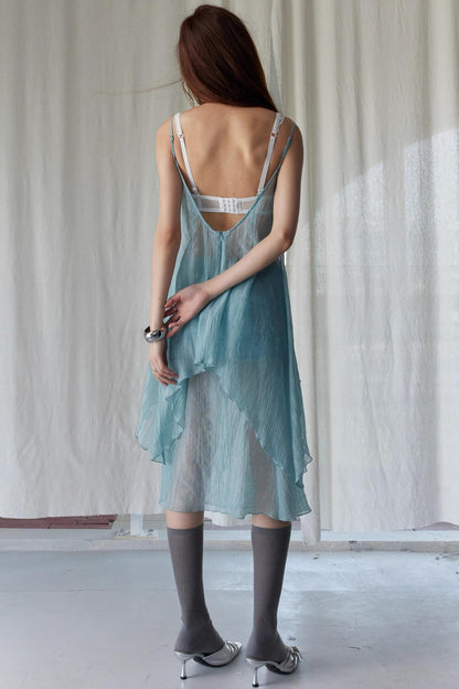 Green Ruffled Halter Skirt Set-Up