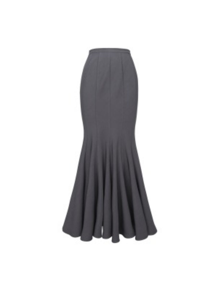 Mao Collar Switching Peplum Tops & Mermaid Skirt【s0000004393】