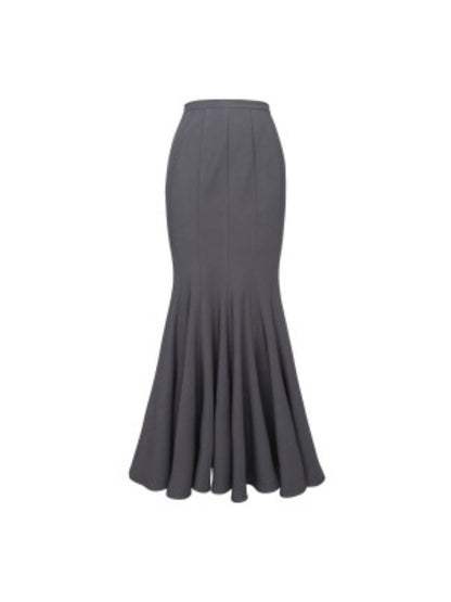 Mao Collar Switching Peplum Tops & Mermaid Skirt【s0000004393】