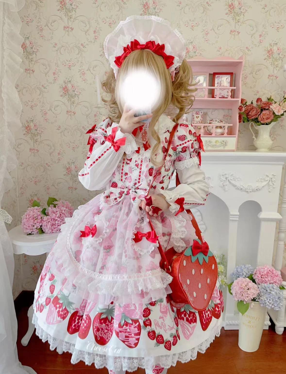 CheeseCat - Sweet Lolita Bonnet Organza Bow Headdress