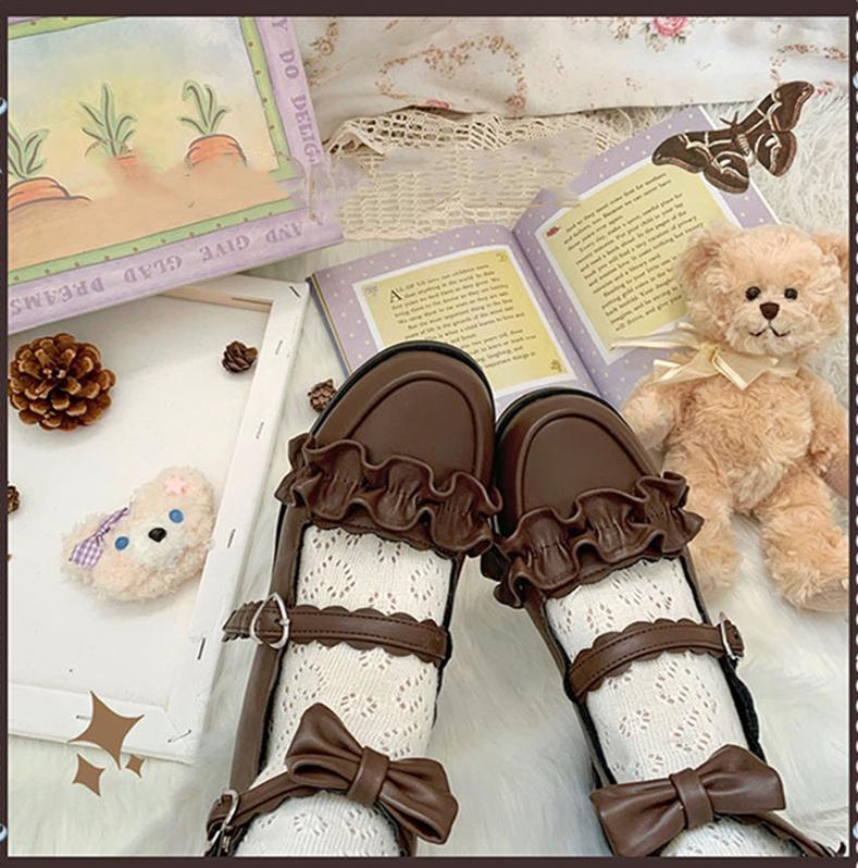 Sheep Puff - Mei Lulu - Lolita Japanese Lace Single Shoes