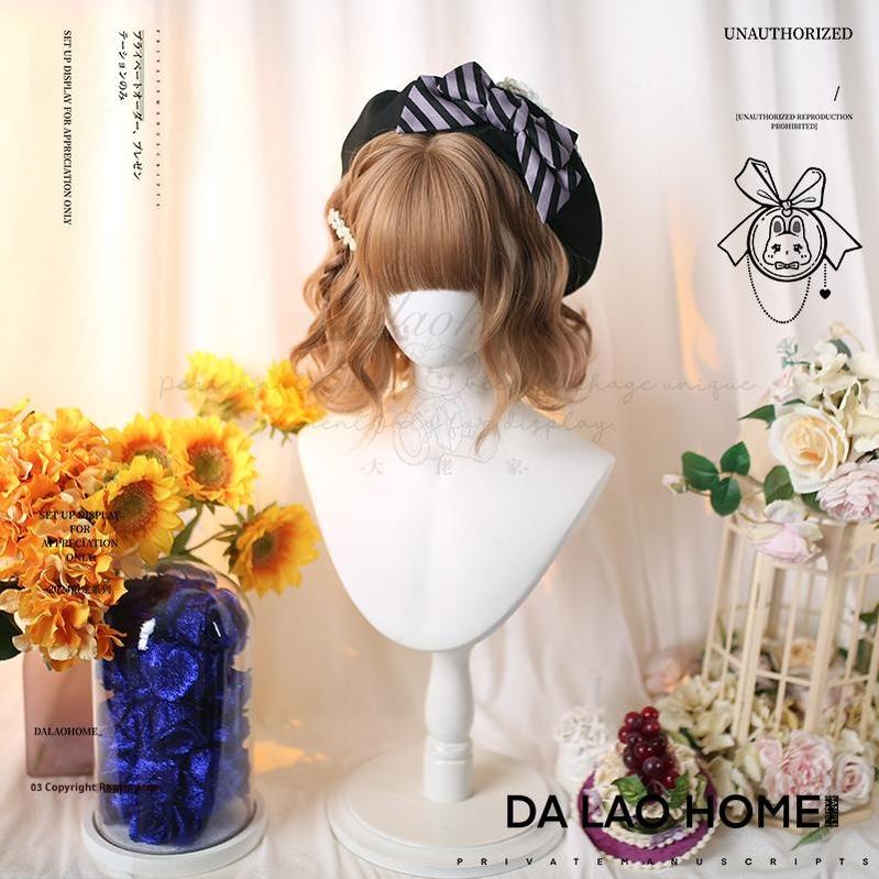 Dalao Home - Kawaii Short Curly Lolita Wig with Bangs